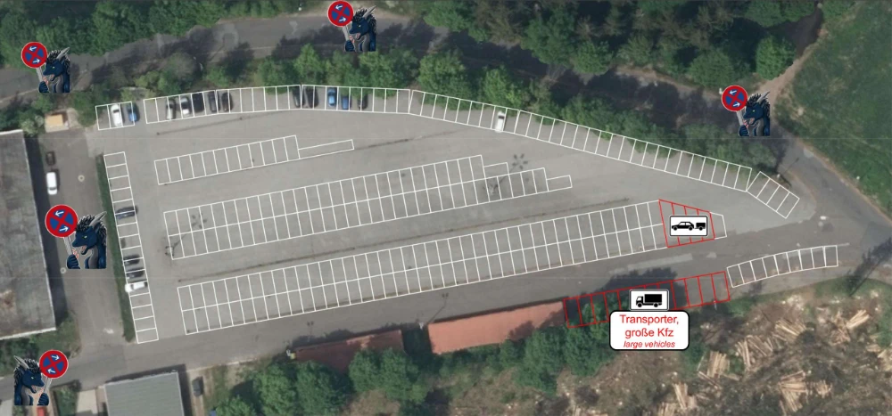 Parkplatzplan am unteren Parkplatz des Ringberg Hotels